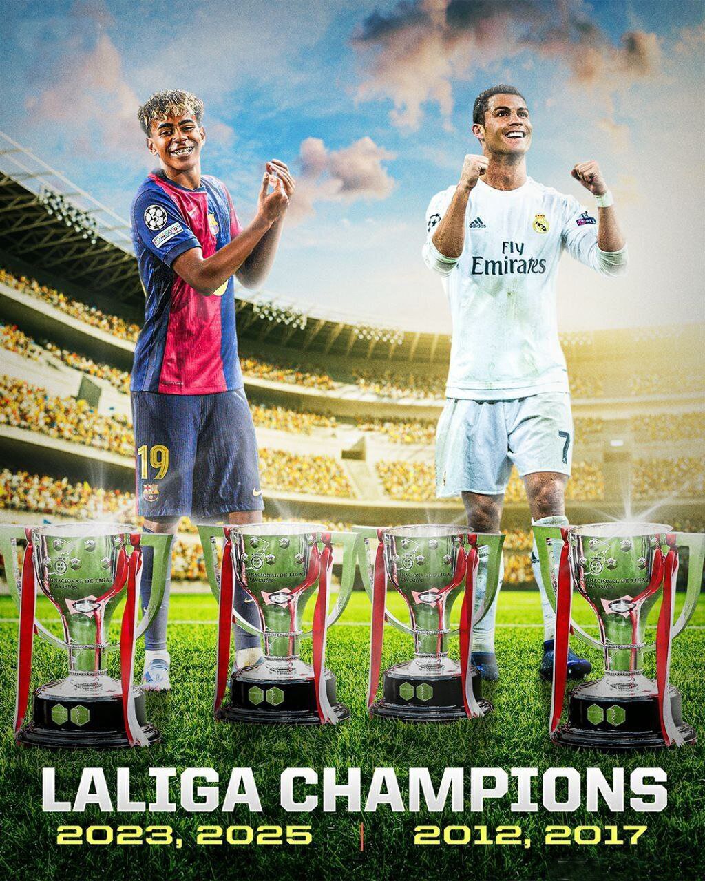 ستاره بارسلونا به رکورد «رونالدو» رسید