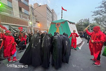 گزارش تصویری |  مراسم عزاداری خیمه سوزان اباعبدالله حسین (ع)