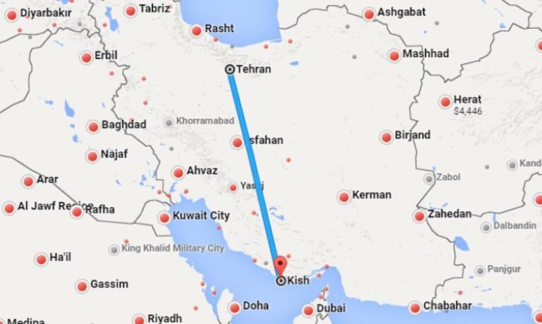 مسیر تهران کیش