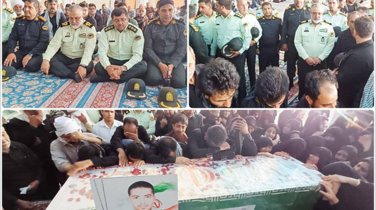 پیکر مطهر شهید حمیدرضا میرشاهی از شهدای پلیس حادثه تروریستی چابهار با حضور مردم و مسولان در زابل تشییع شد.