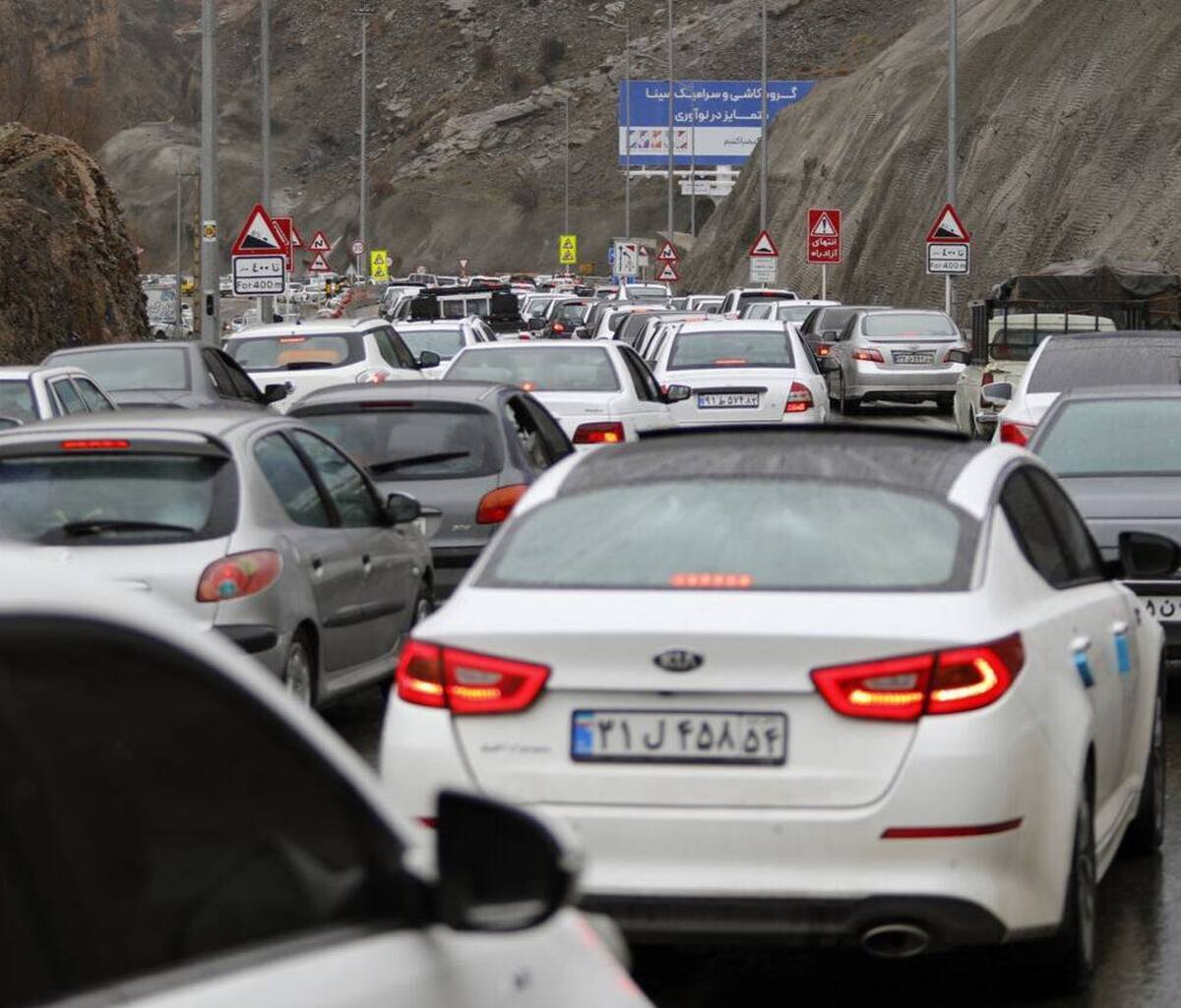 ترافیک سنگین در آزادراه تهران - شمال