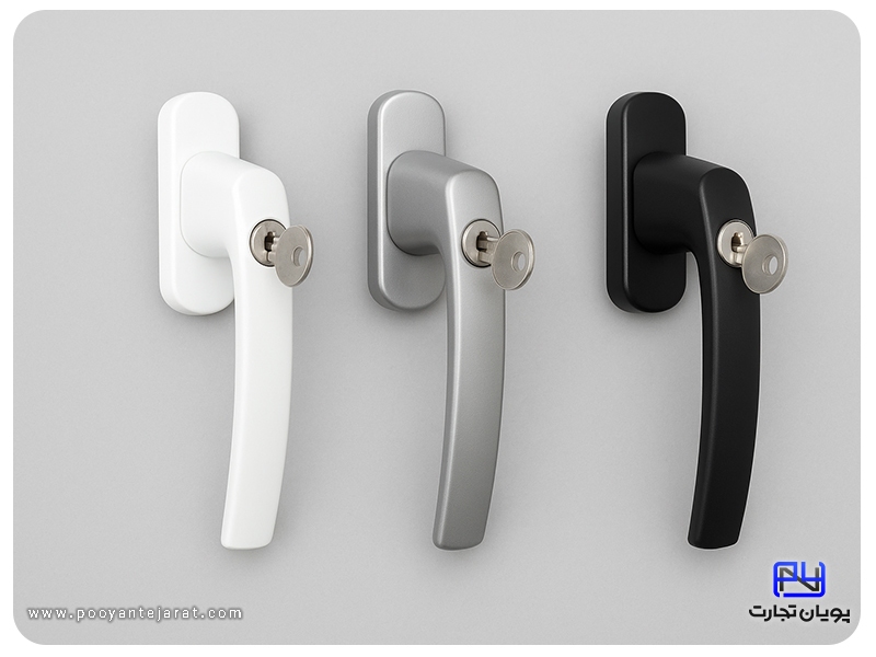 انواع دستگیره پنجره آلومینیومی یک طرفه قفل دار