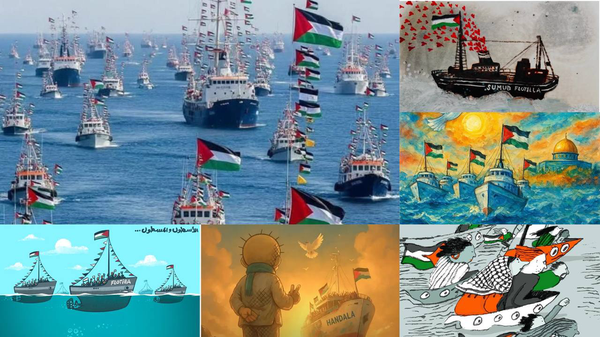 تصویر‌گری هنرمندان از آخرین قطره‌های انسانیت برای غزه