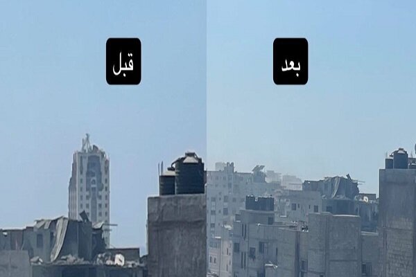 عکس و فیلم | بلندترین برج مسکونی غزه با خاک یکسان شد عکس و فیلم | بلندترین برج مسکونی غزه با خاک یکسان شد