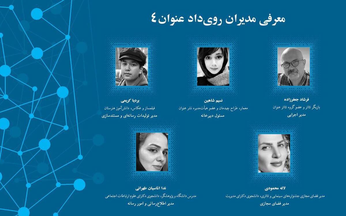 با احکامی از سوی محمد نباتی دبیر رویداد و مدیر نشر «عنوان» مدیران بخش‌های مختلف چهارمین رویداد عنوان منصوب و معرفی شدند.