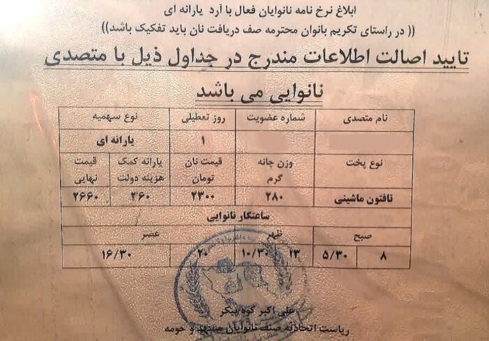 مسوولان اقتصادی واتحادیه‌های صنفی شیوه فروش نان را سامان دهند