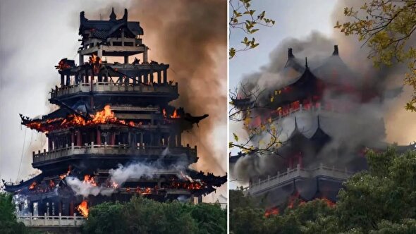 ببینید | معبد در آتش