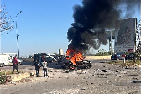 ببینید | حمله پهپادی رژیم صهیونیستی به خودرویی در جنوب لبنان