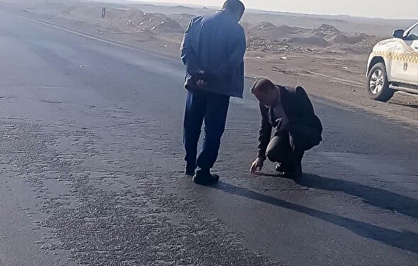 بازدید معاون راهداری یزد از محور اردکان – چوپانان و بررسی برنامه ادامه عملیات اصلاح خرابی‌ها