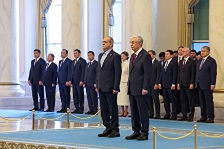 استقبال رسمی از رئیس جمهور در قزاقستان