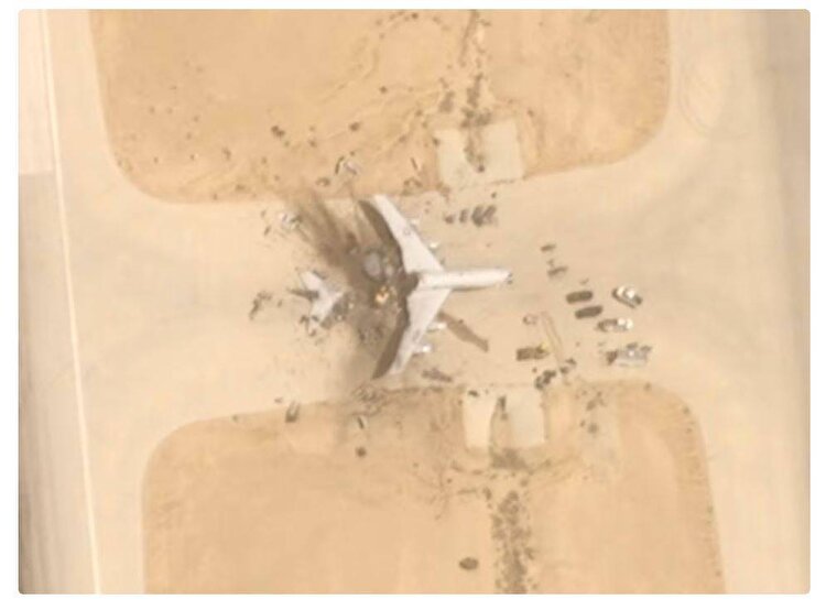 انتشار تصاویر هواپیمای منهدم شده آمریکا در عربستان