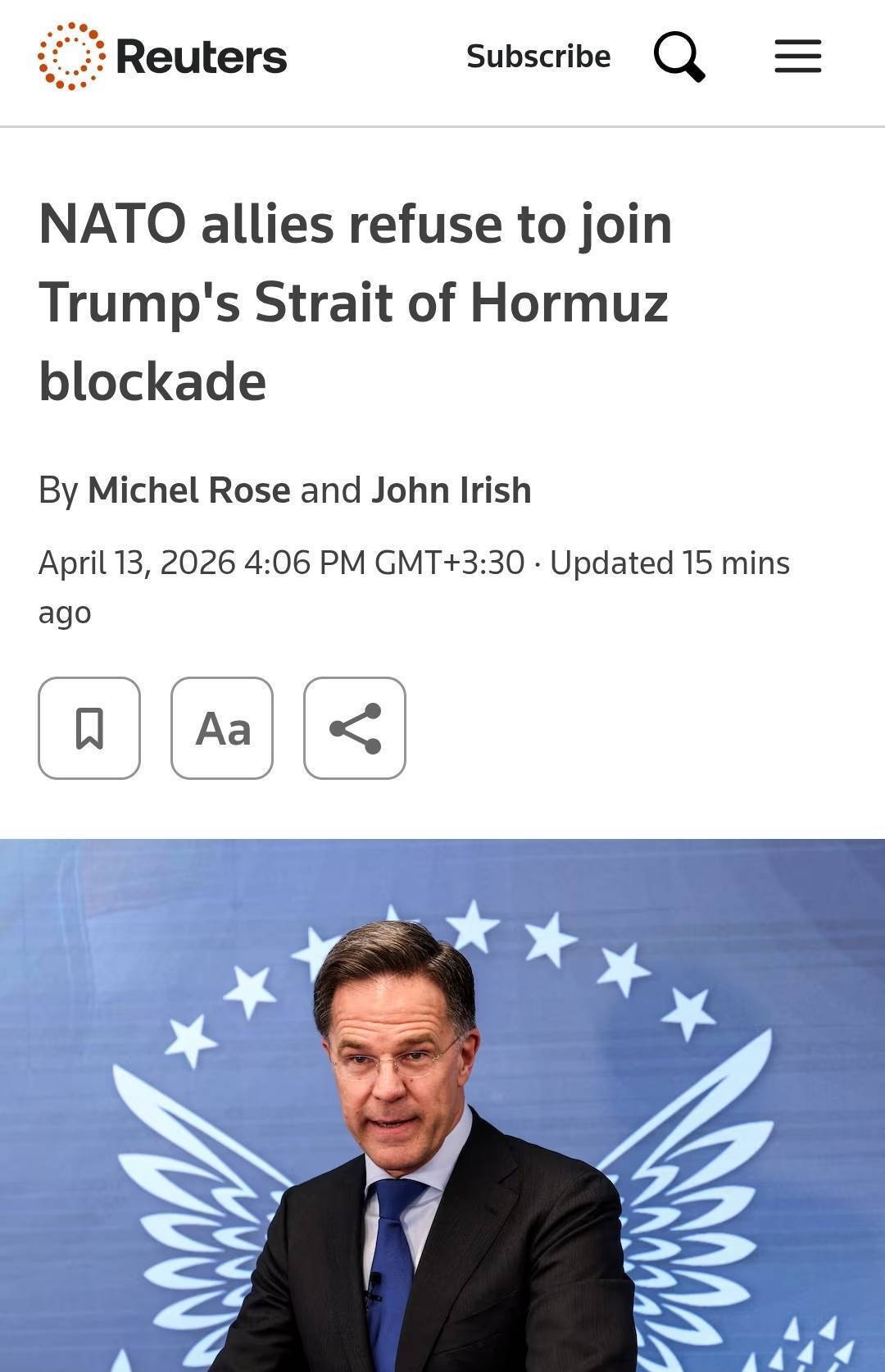 خودداری ناتو از پیوستن به طرح مسدود کردن تنگه هرمز خودداری ناتو از پیوستن به طرح مسدود کردن تنگه هرمز