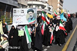 گزارش تصویری | راهپیمایی دختران جان فدای ایران