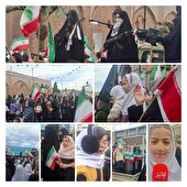 اجتماع دختران جان فدای اردبیلی در دفاع از کشور