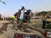 واژگونی اتوبوس کارکنان مجتمع گاز پارس جنوبی