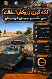 تداوم اجرای پروژه راهداری در محور تنگ سپو–خیارکاران–شهید پناهی / روکش آسفالت مسیر با ۶۰ درصد پیشرفت فیزیکی