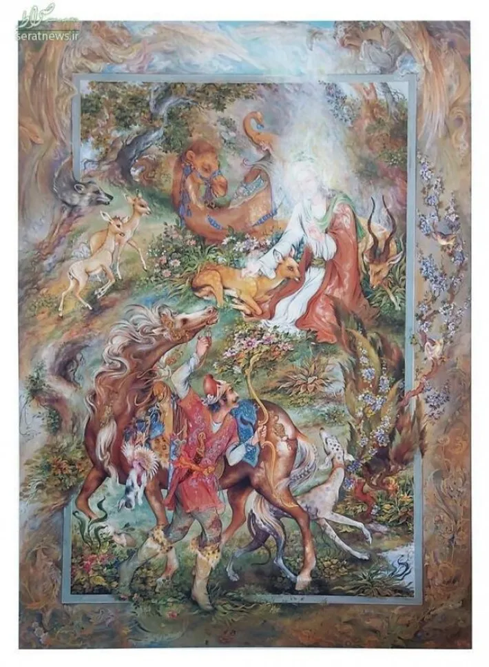 ۳۲ قاب تصویر از نقاشی «او خواهد آمد» استاد فرشچیان
