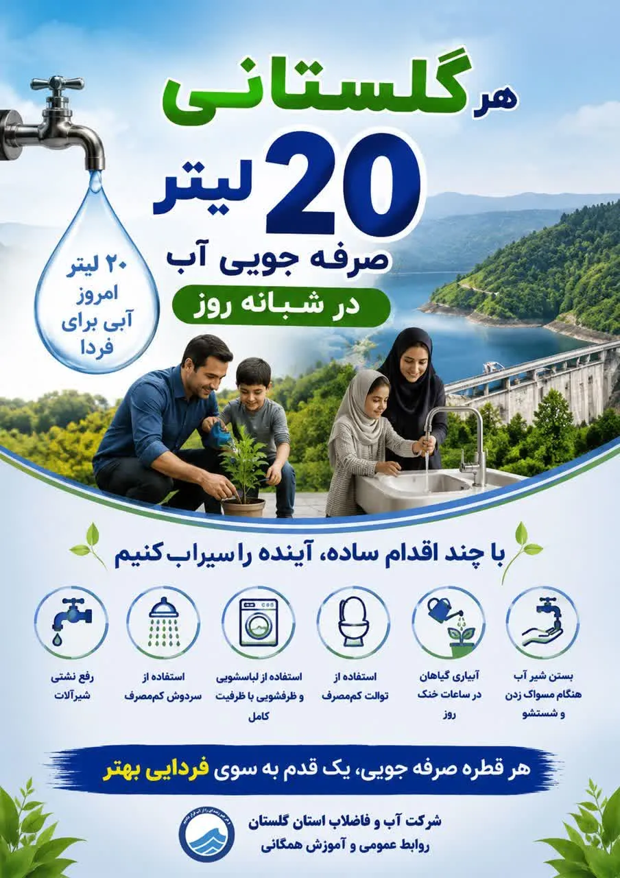 پیام صرفه‌جویی در مصرف آب بر فراز بام ایران طنین‌انداز شد