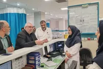 بازدید نوروزی رئیس دانشگاه از بیمارستان های امیرالمومنین(ع) و بیمارستان شهدای دهاقان