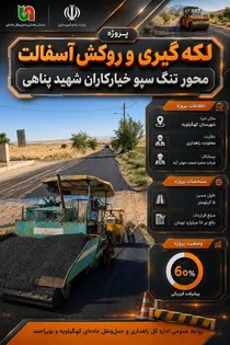تداوم اجرای پروژه راهداری در محور تنگ سپو–خیارکاران–شهید پناهی / روکش آسفالت مسیر با ۶۰ درصد پیشرفت فیزیکی
