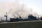 ناو جنگی آمریکا طعمه حریق شد
