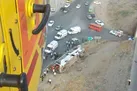 تصادف شدید کامیونت با خاور در بزرگراه شهید یاسینی