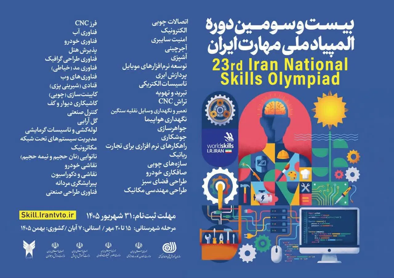 تمدید مهلت ثبت‌نام بیست‌وسومین دوره المپیاد ملی مهارت ایران