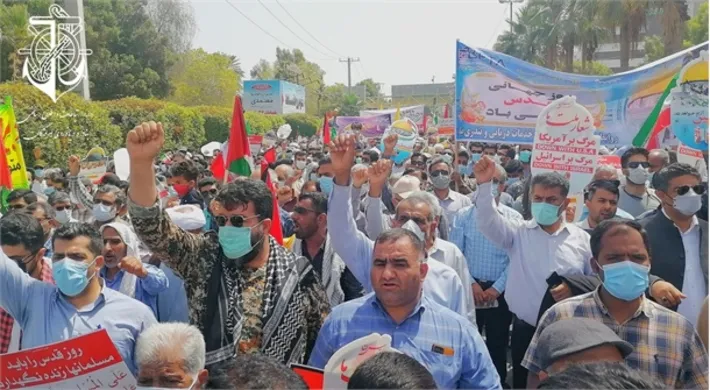 همبستگی جامعه دریایی و بندری هرمزگان با مردم فلسطین در آخرین جمعه ماه رمضان