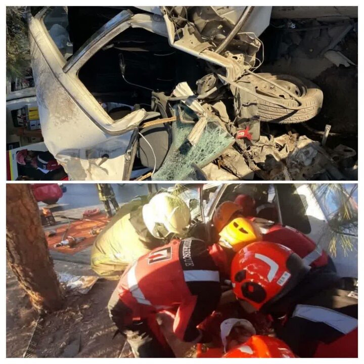 واژگونی پراید در جاده بهشت‌رضا جان راننده را گرفت