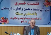 ایفای نقش ۳۰ درصدی مجموعه صنعت،معدن و تجارت در تولید ناخالص داخلی استان کردستان